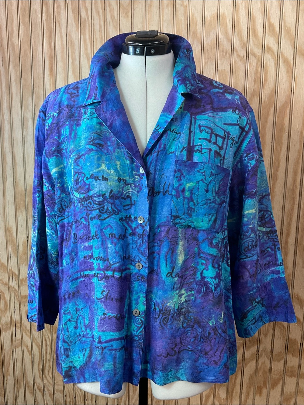 Chico's Silk & Linen Button-Down Shirt